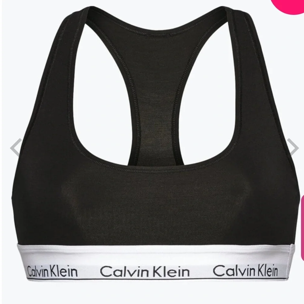 Calvin Klein size M Black Modern Cut unlined Cotton blend racerback Sports Bra